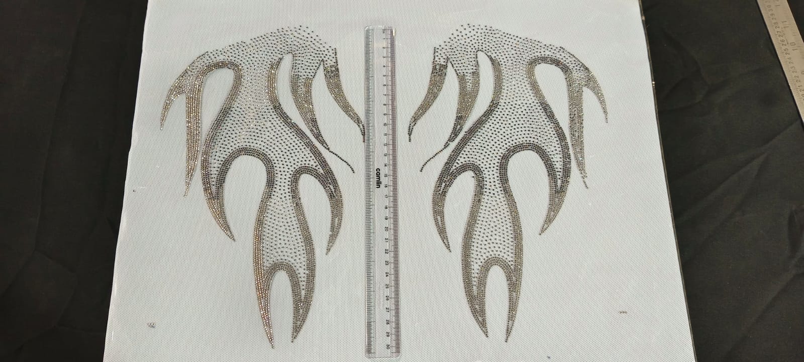 Tribal Flame Rhinestone Heat Transfer Sticker – Pair