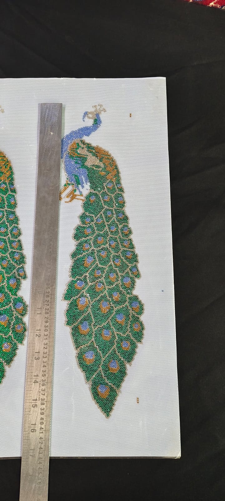 Peacock Rhinestone Heat Transfer Sticker | Multicolor Hotfix Iron-On Transfer