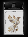 Hummingbird & Floral Rhinestone Heat Transfer Sticker with Flock – 4SS Hotfix Iron-On Stone Sheet
