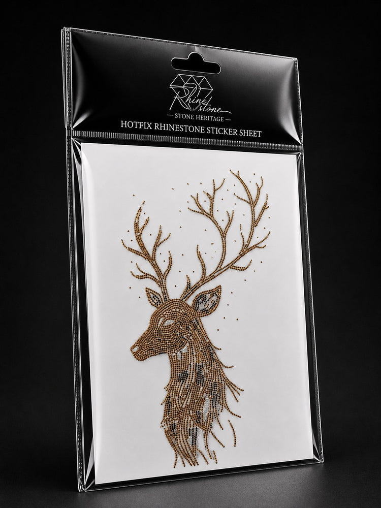Reindeer hotfix rhinestone heat transfer sticker