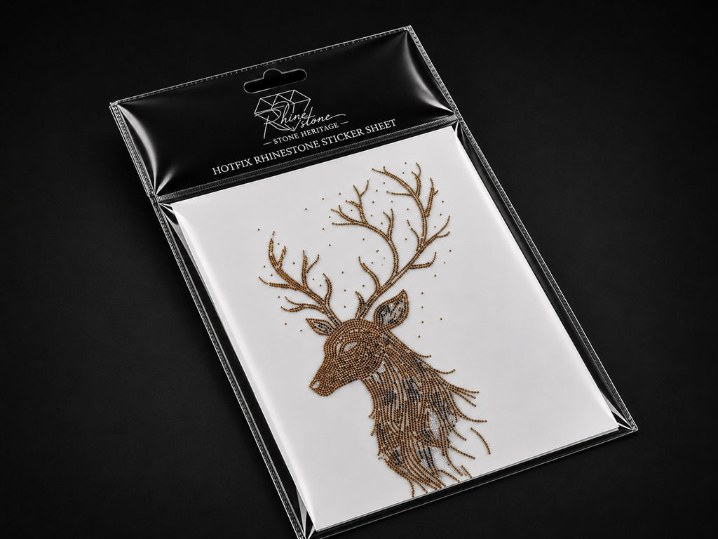Reindeer Rhinestone Heat Transfer Sticker – 4SS Hotfix Iron-On Stone Sheet