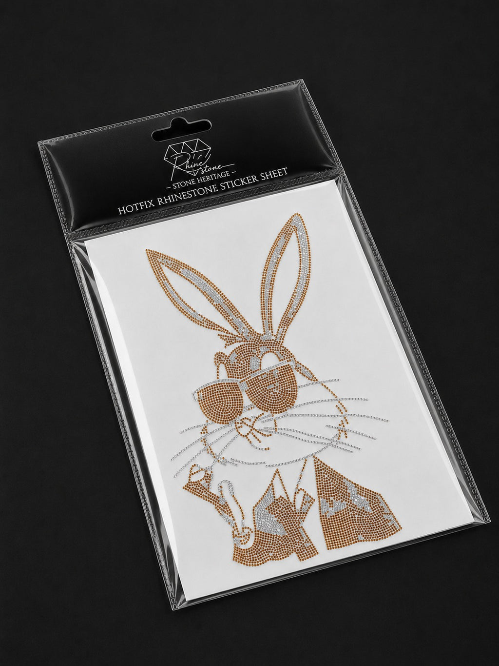 Cool Rabbit Rhinestone Heat Transfer Sticker – 4SS Hotfix Iron-On Stone Sheet