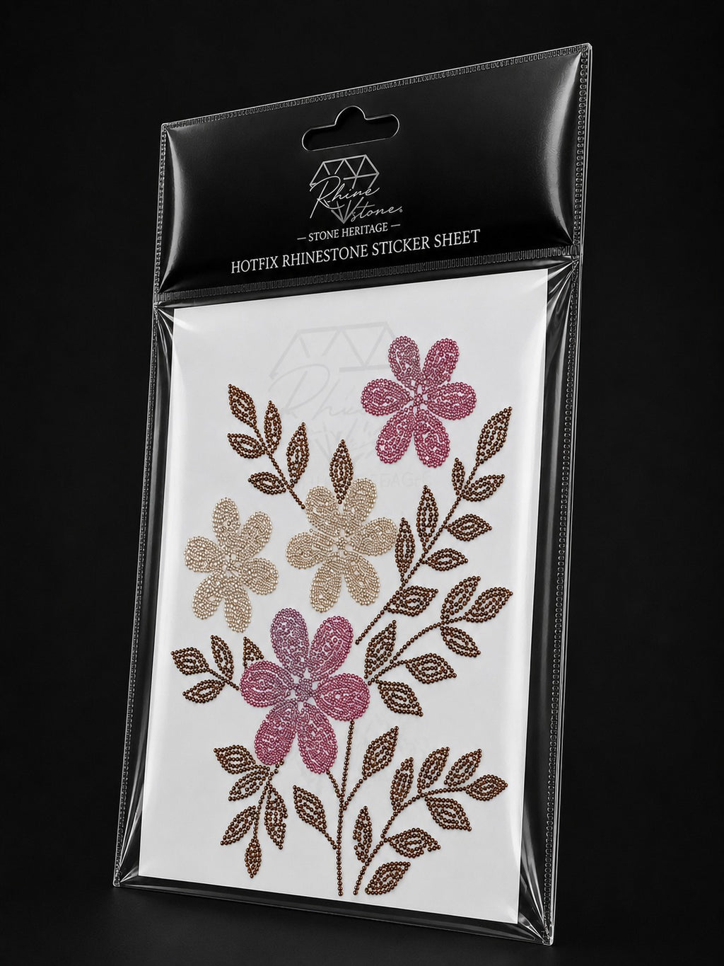 Floral Bouquet Rhinestone Heat Transfer Sticker – 4SS Hotfix Iron-On Stone Sheet