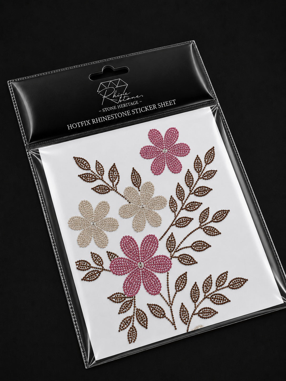 Floral Bouquet Rhinestone Heat Transfer Sticker – 4SS Hotfix Iron-On Stone Sheet