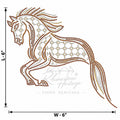 Galloping Horse Rhinestone Sticker Brown Gold Crystal SS4 SS1 Hotfix Iron-On Transfer – Rhinestone Heritage