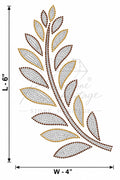 Floral Leaf Branch Rhinestone Sticker Gold Brown Crystal SS4 SS1 Hotfix Iron-On Transfer – Rhinestone Heritage