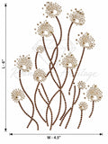Wildflower Dandelion Bouquet Rhinestone Sticker Silver Gunmetal SS4 SS1 Hotfix Iron-On Transfer – Rhinestone Heritage
