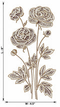 Floral Rose Bouquet Rhinestone Sticker Silver Gunmetal SS4 SS1 Hotfix Iron-On Transfer – Rhinestone Heritage