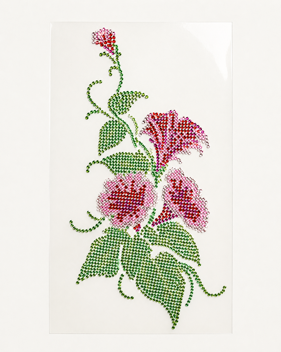 Crystal cross rhinestone heat transfer sticker with swirl and diamond accents for T-shirts, hoodies, dresses, bags, and apparel decoration.