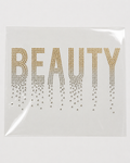 Beauty gold and clear crystal rhinestone heat transfer sticker for T-shirts, hoodies, salon wear, and apparel decoration.