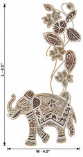 Elephant Floral Vine Rhinestone Sticker Silver Brown Gold SS4 SS1 Hotfix Iron-On Transfer – Rhinestone Heritage