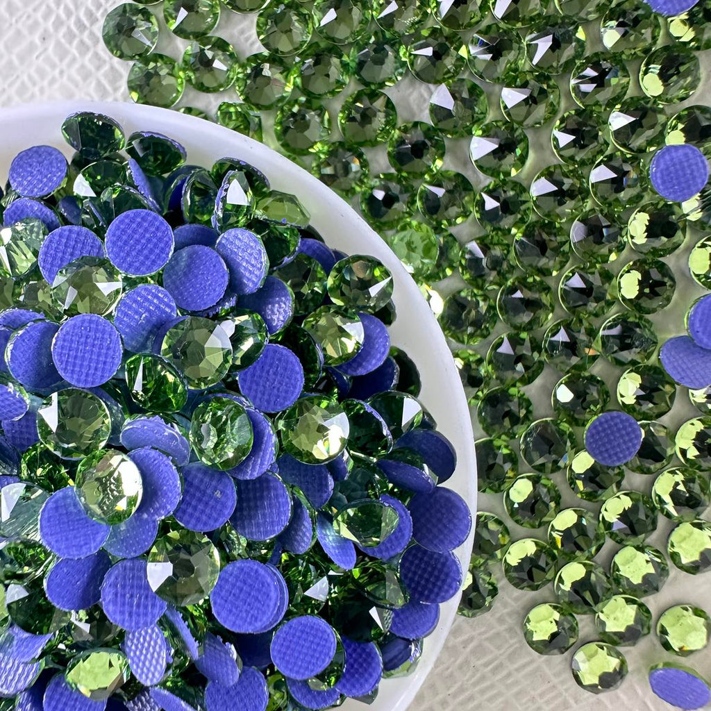 Peridot Hotfix Rhinestones | Green Heat Fix Stones for Apparel & DIY Crafts