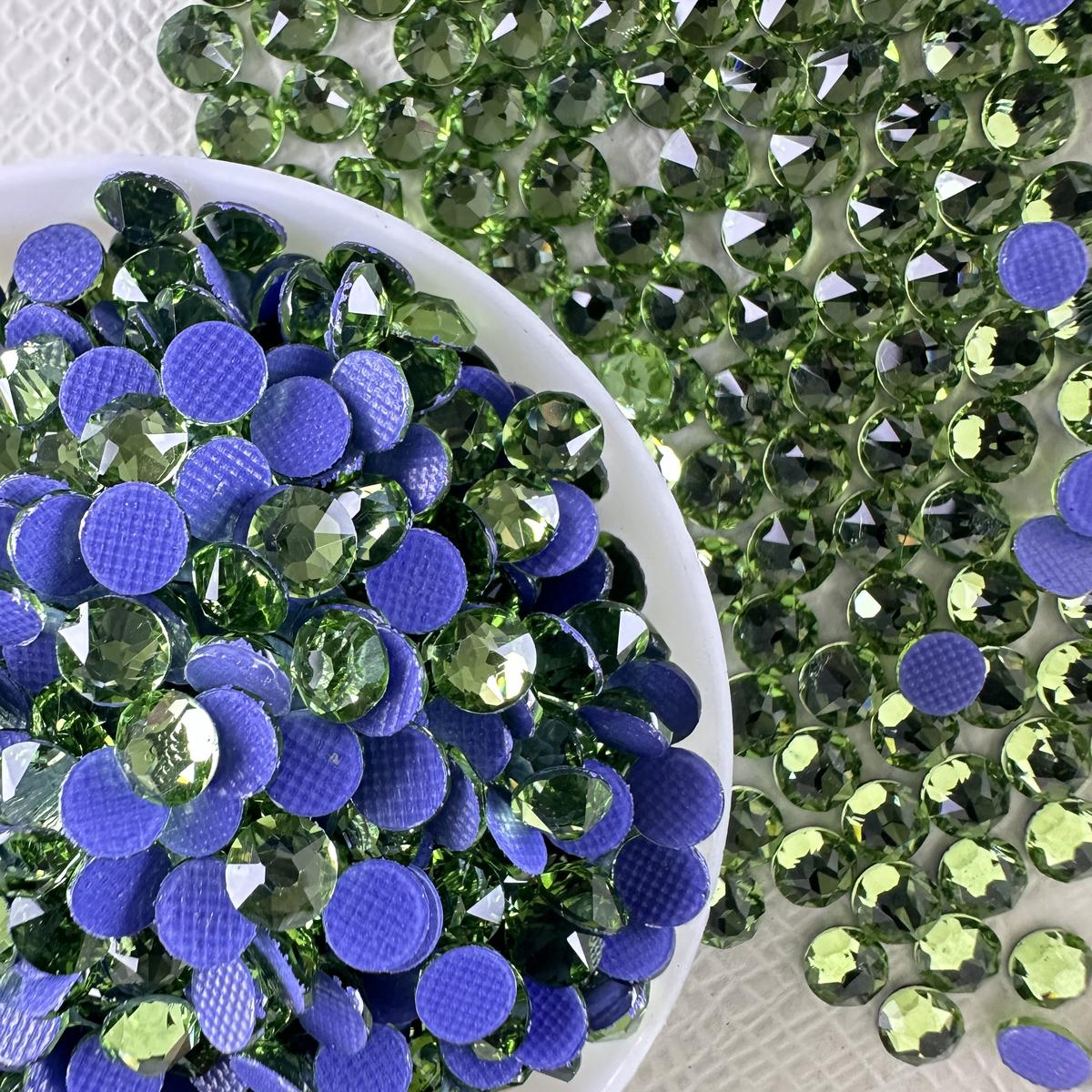 Peridot Hotfix Rhinestones | Green Heat Fix Stones for Apparel & DIY Crafts