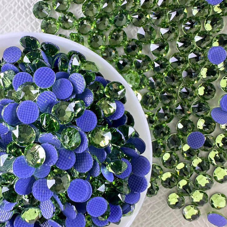 Peridot Hotfix Rhinestones | Green Heat Fix Stones for Apparel & DIY Crafts