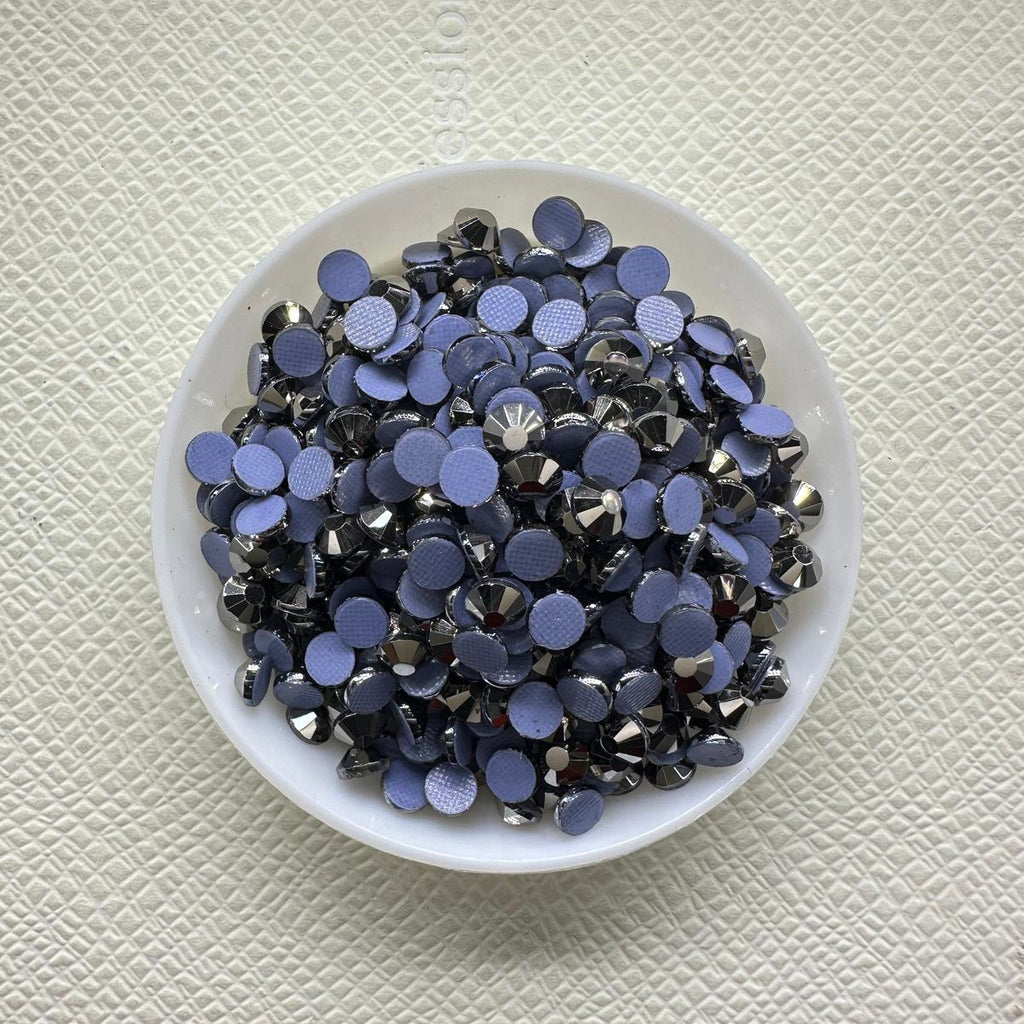 Crystal Hematite Hotfix Rhinestones | Dark Metallic Heat Fix Stones for Apparel & DIY Crafts