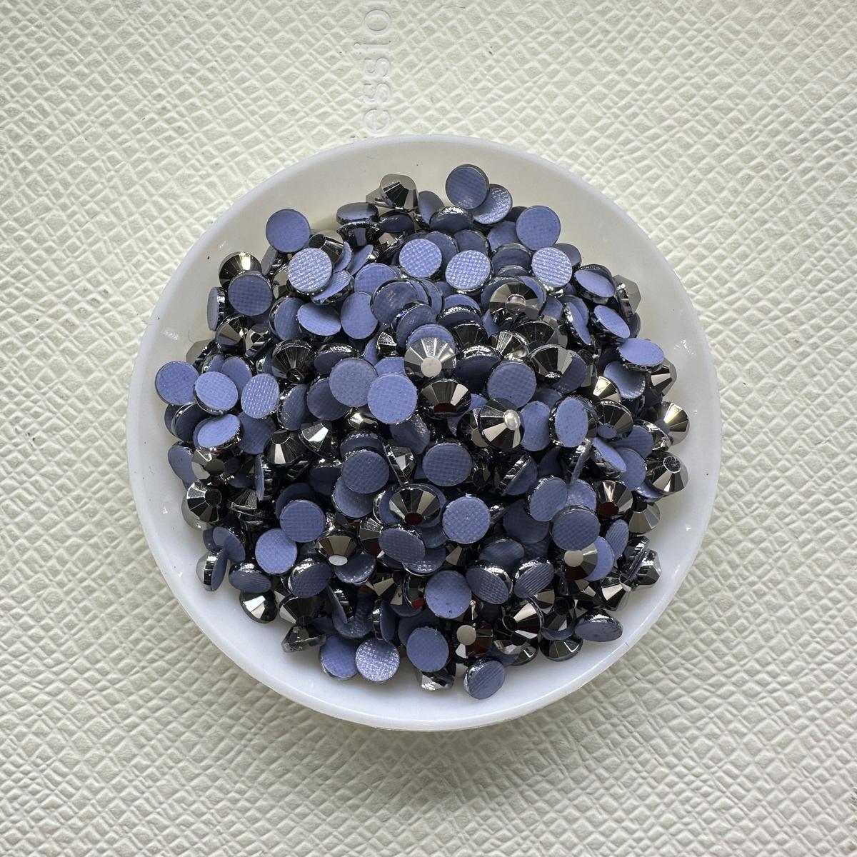 Crystal Hematite Hotfix Rhinestones | Dark Metallic Heat Fix Stones for Apparel & DIY Crafts
