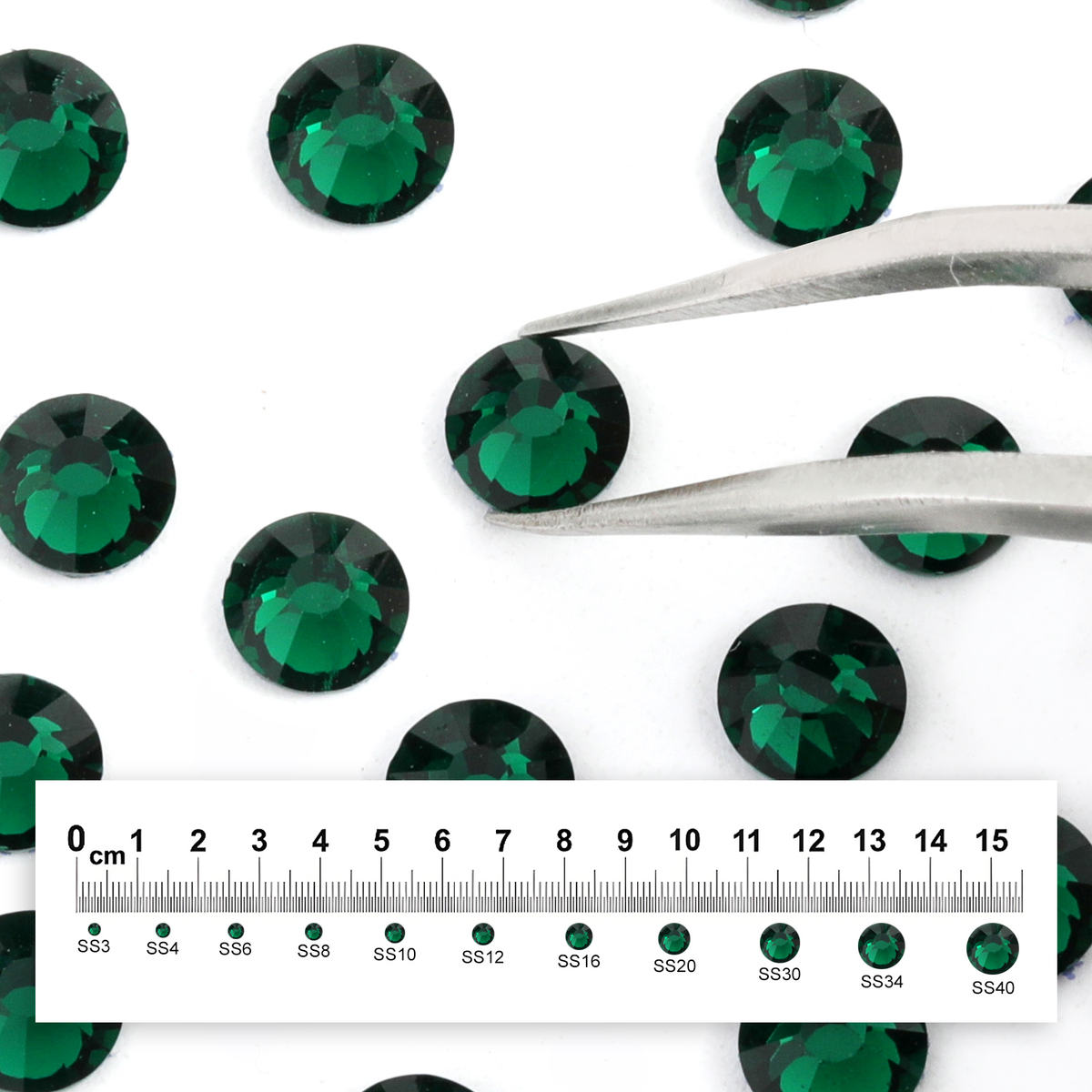 Emerald Hotfix Rhinestones Iron-On Transfer for T-Shirts & Apparel