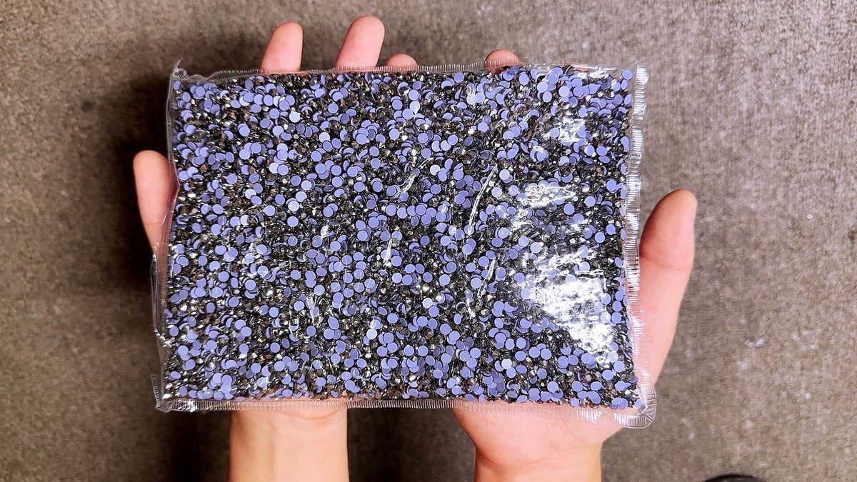 Crystal Hematite Hotfix Rhinestones | Dark Metallic Heat Fix Stones for Apparel & DIY Crafts