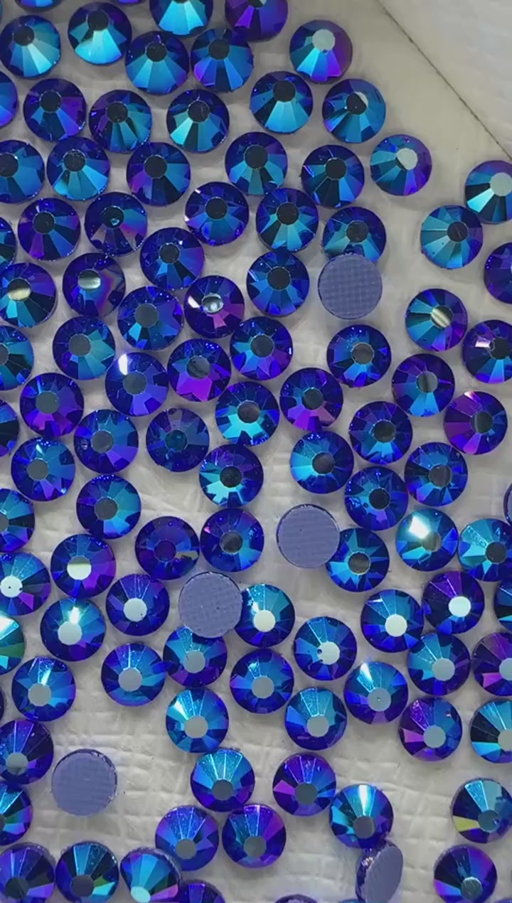 Sapphire Hotfix Rhinestones Iron-On Transfer for T-Shirts & Apparel