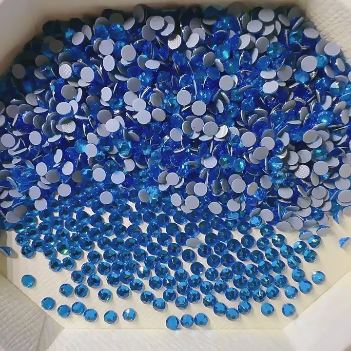 Lt. Sapphire Diamond Hotfix Rhinestones Iron-On Transfer for T-Shirts & Apparel