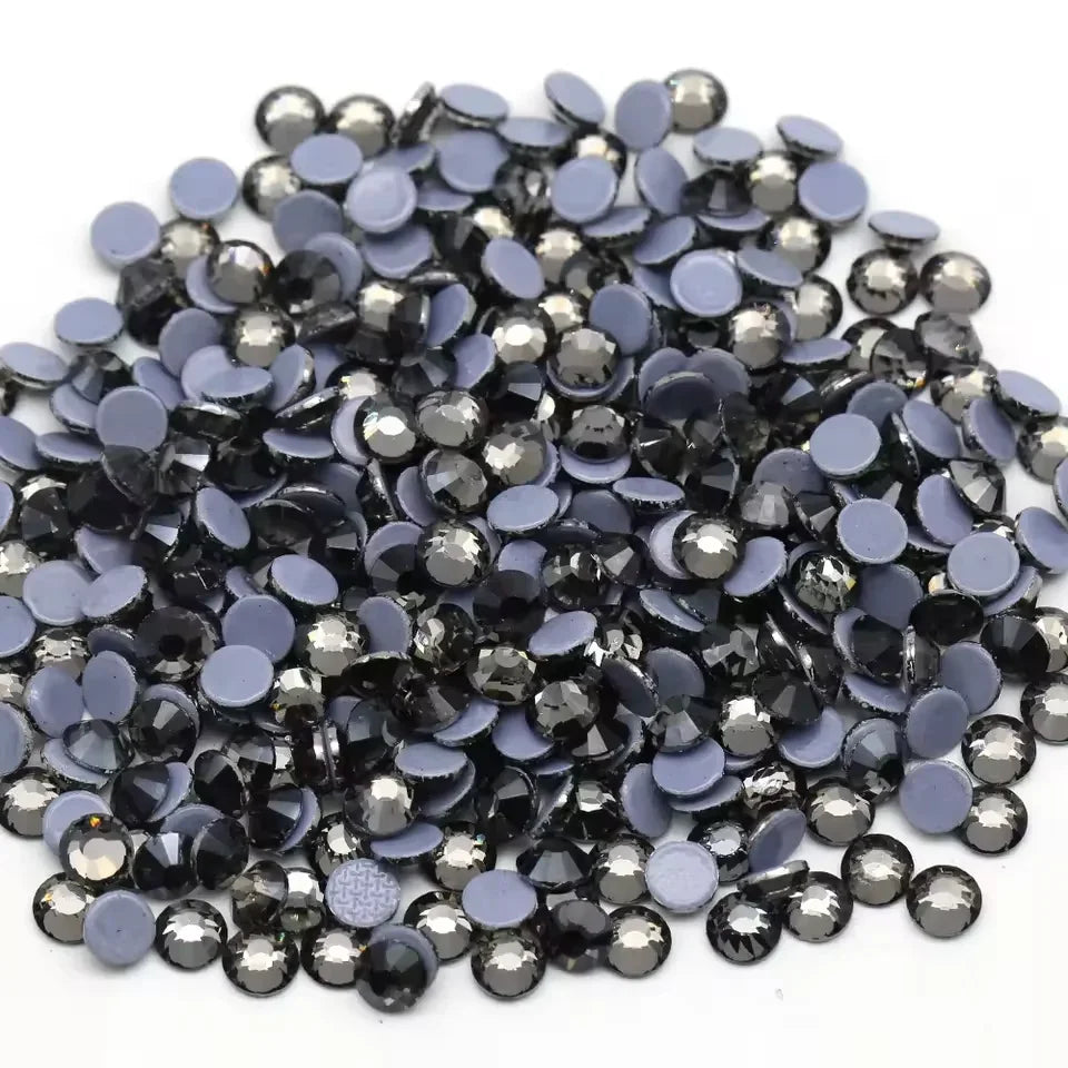 Black Diamond Hotfix Rhinestones Iron-On Transfer for T-Shirts & Apparel