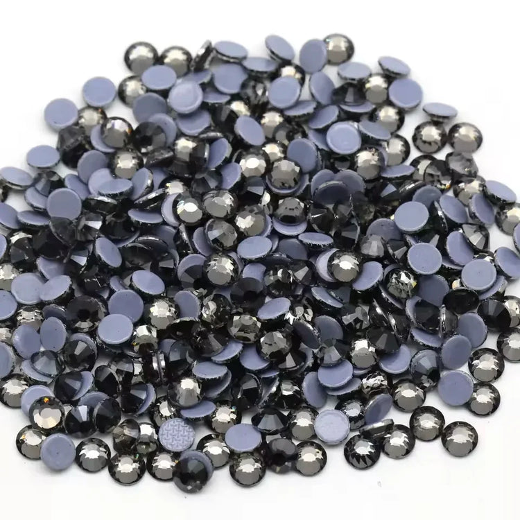 Black Diamond Hotfix Rhinestones Iron-On Transfer for T-Shirts & Apparel