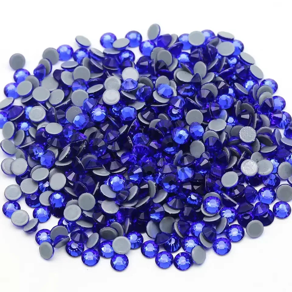 Sapphire Hotfix Rhinestones Iron-On Transfer for T-Shirts & Apparel