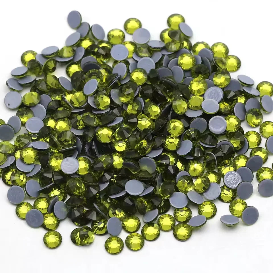 Olivine Hotfix Rhinestones Iron on transfer