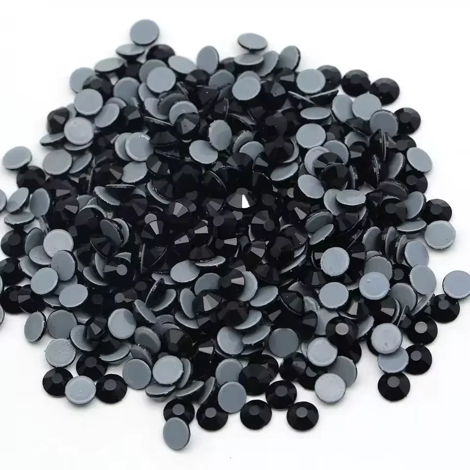 Black Hotfix Rhinestones Iron-On Transfer for T-Shirts & Apparel