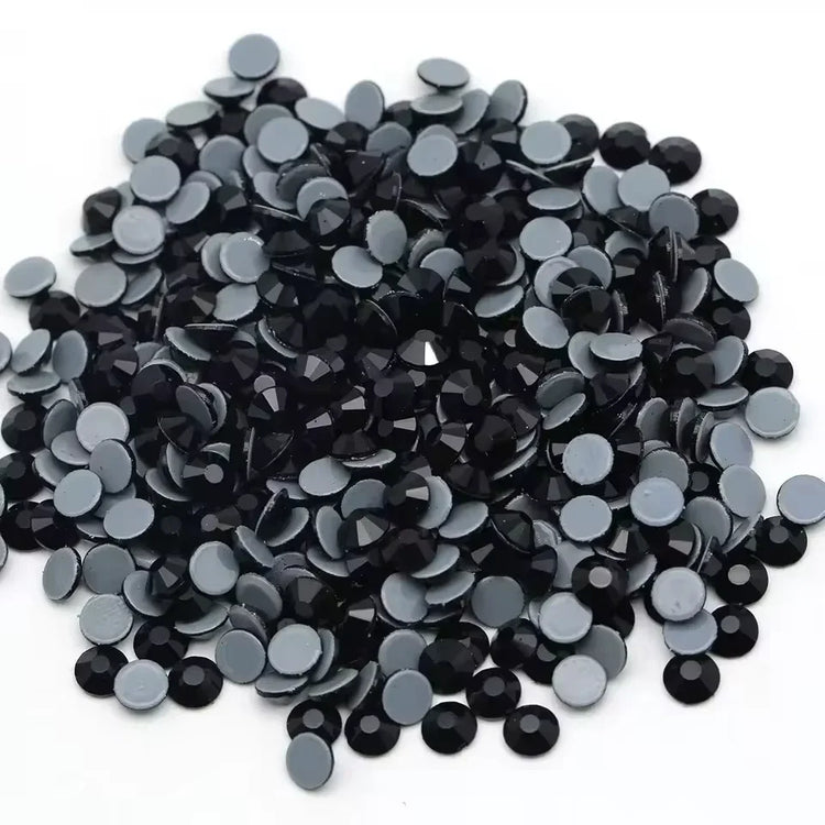 Black Hotfix Rhinestones Iron-On Transfer for T-Shirts & Apparel