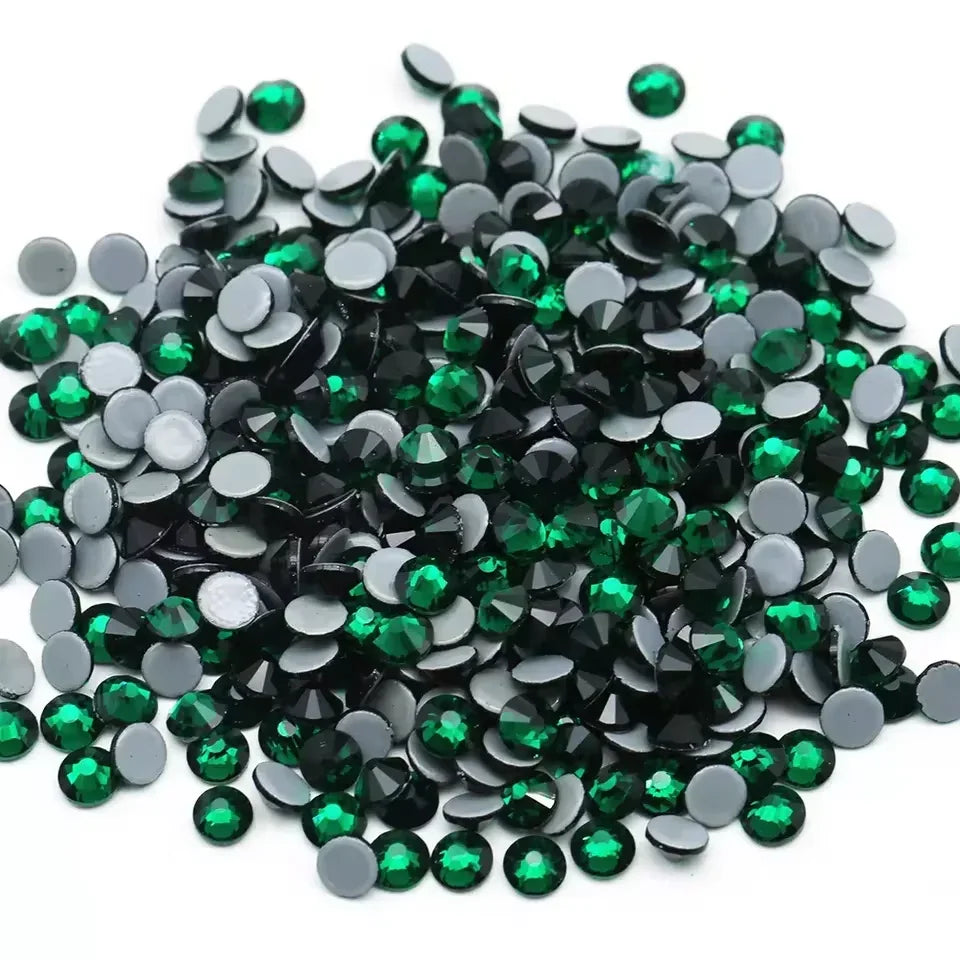 Emerald Hotfix Rhinestones Iron-On Transfer for T-Shirts & Apparel