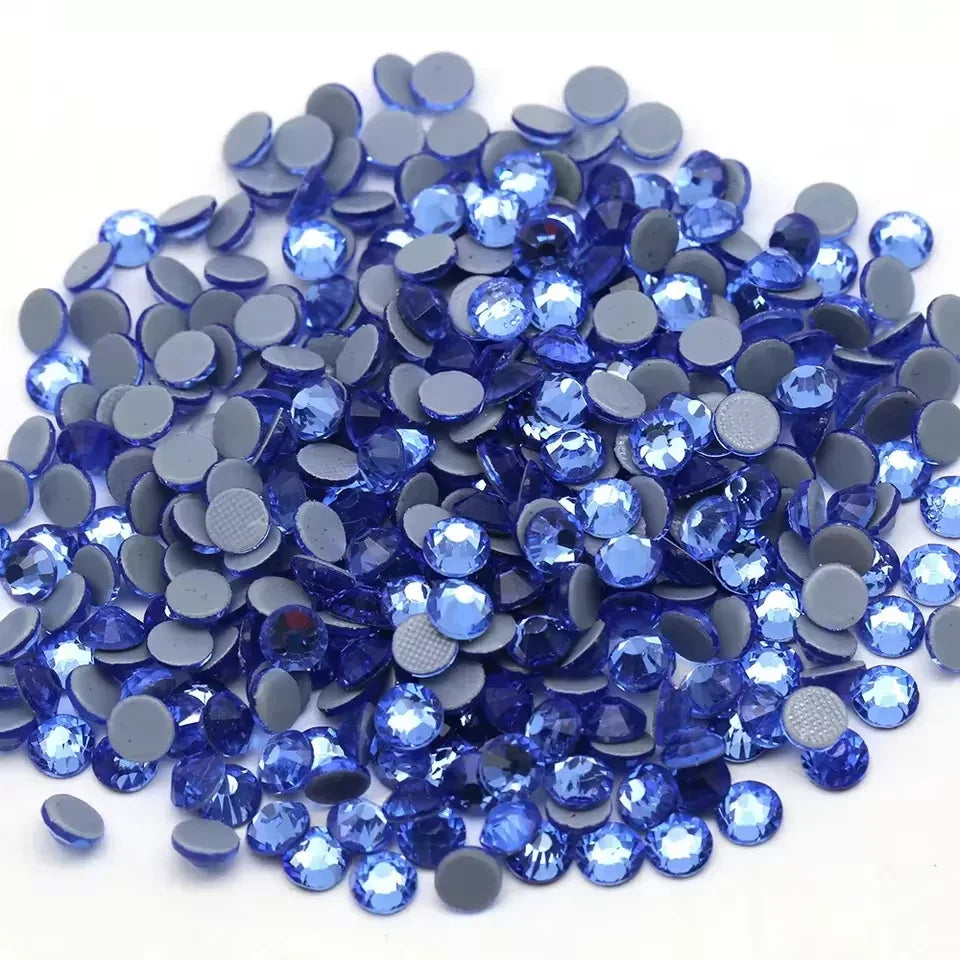 Lt. Sapphire Diamond Hotfix Rhinestones Iron-On Transfer for T-Shirts & Apparel